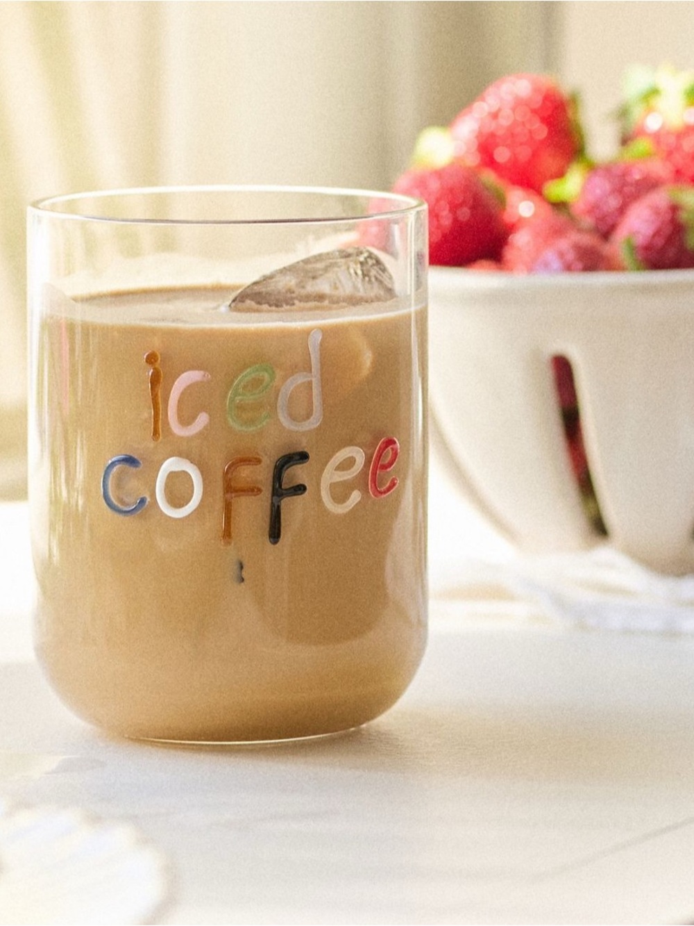 Iced Coffee Anthropologie Icon Love Note Juice Glass - Picture 4 of 4